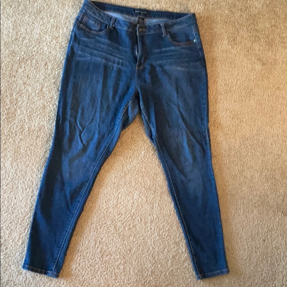 Fashion to figure dark blue skinny jeans